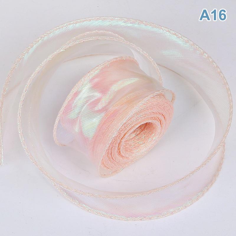 Fishtail Organza Ribbon 4Cm Reflective Iridescent Wavy Edge Ribbon For For Flower Bouquet Gifts Packaging Wedding Decorations