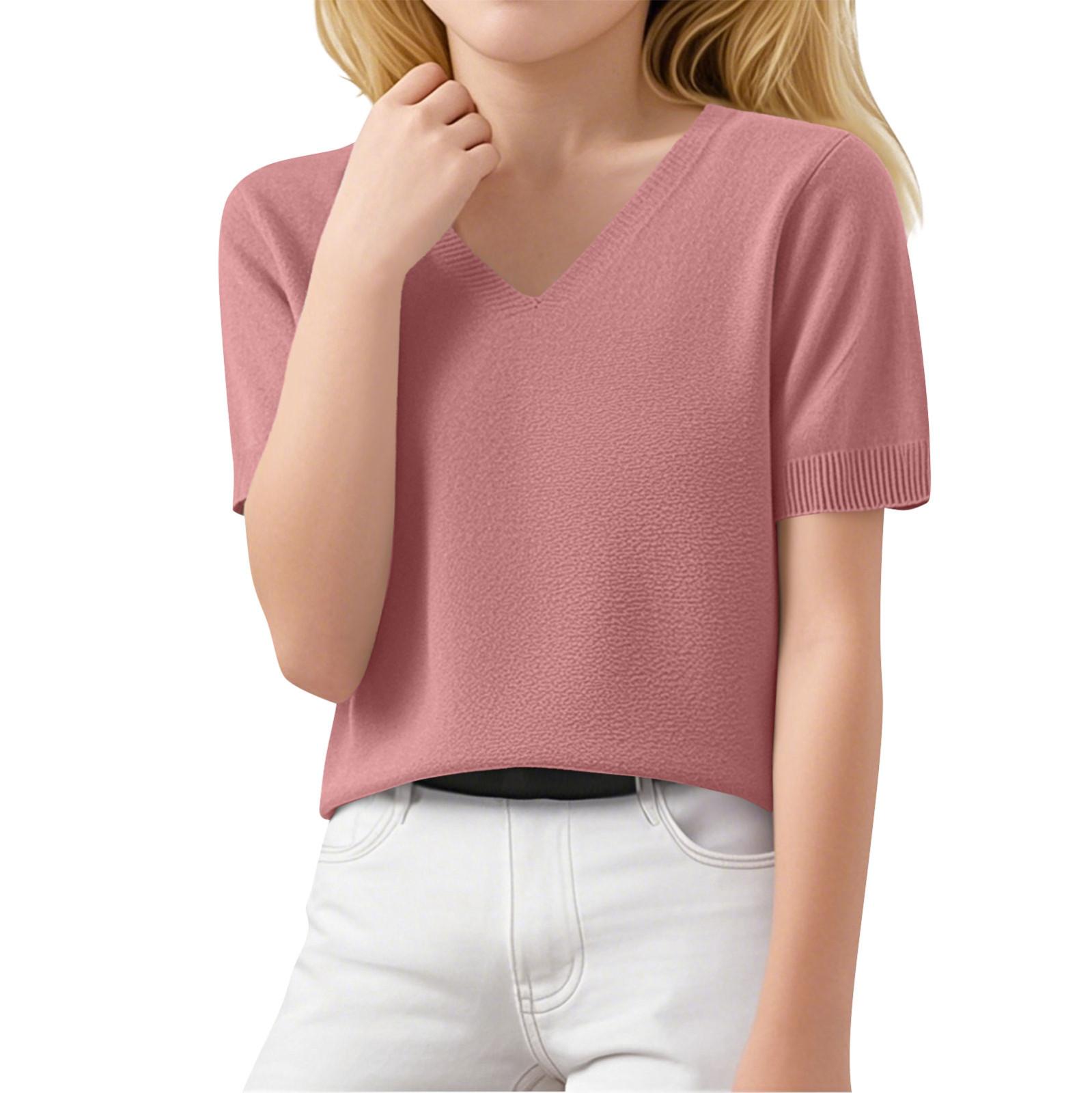 

Женские повседневные свободные рубашки модные топы футболки футболки S розовый