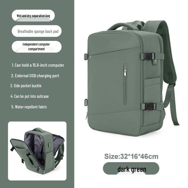 Girls' Extra Large Multifunctional Backpack with Wet/Dry Separation - Nylon, Waterproof, Ideal for Short Trips & School