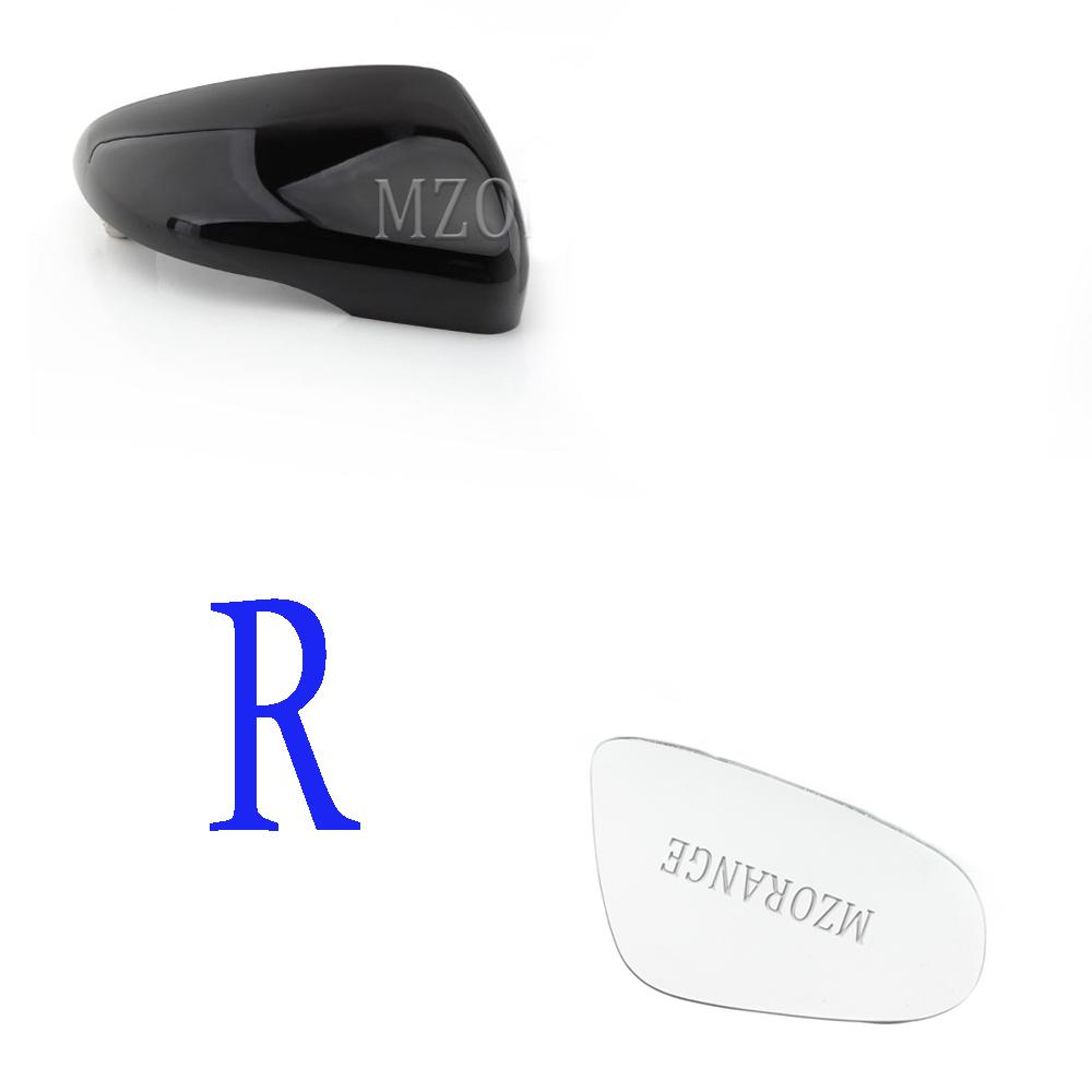 Heated Side Mirror Glass Rear View Mirror Cover Cap for VW Golf 6 MK6 2009-2013 Bright Black Door Wing Mirror Housing Cover