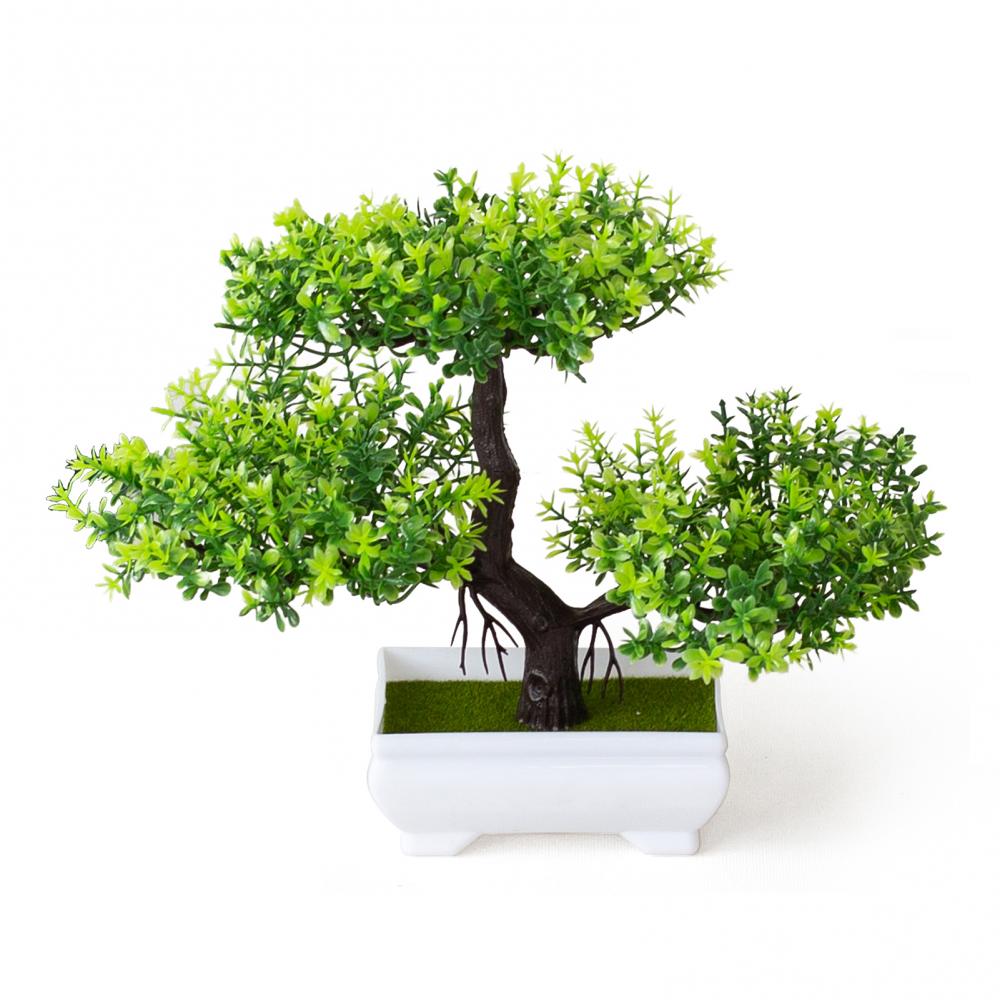 Dekoracja ze sztucznych roślin, Bonsai w doniczce, Małe drzewko w doniczce, Sztuczna roślina w doniczce, Ozdoby do ogrodu zen na stół, Dekoracja domu, pokoju