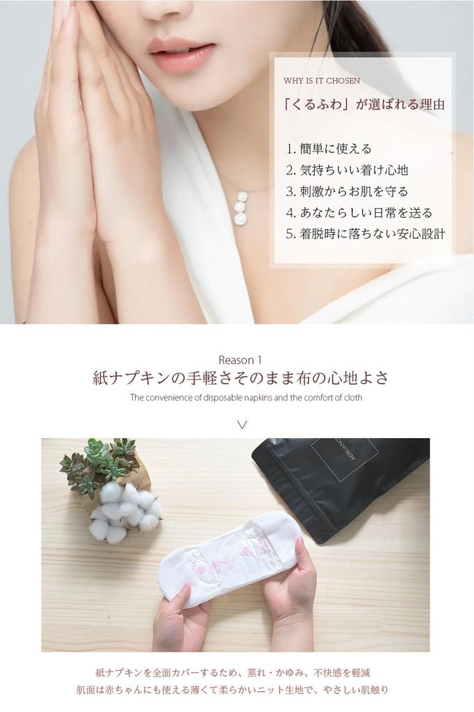 Ennuance Disposable Cloth Napkins Inset Napkin Cover with Wings L Size 60 Sheets Kurufuwa