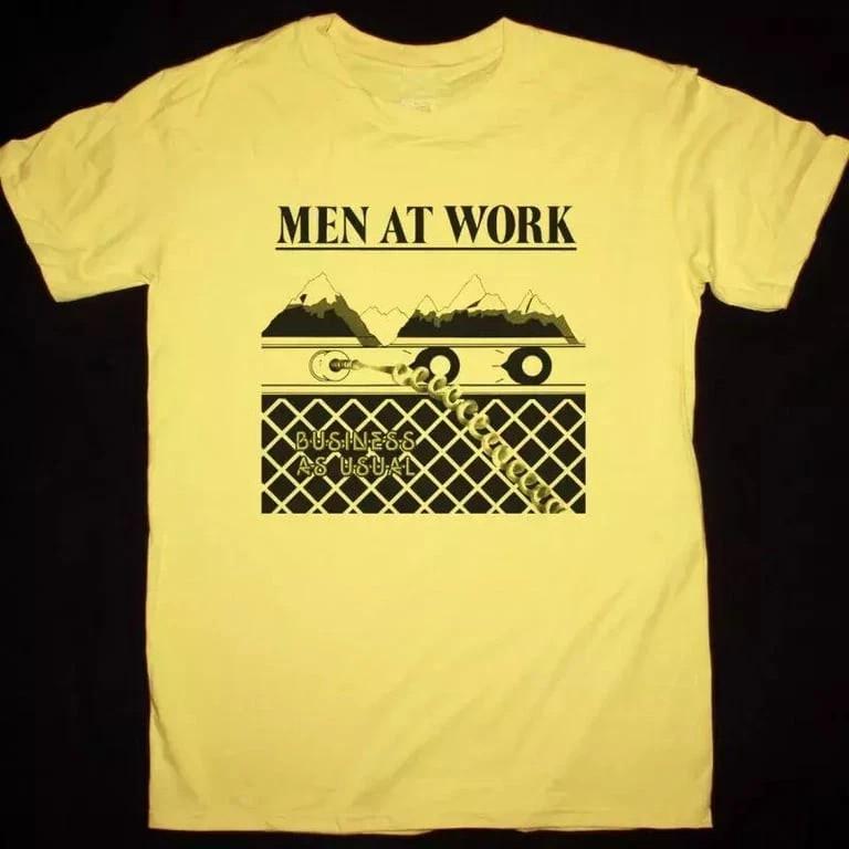 MEN AT WORK Band Business As Usual T Shirt Full Size S-5XL Unisex T-Shirt S