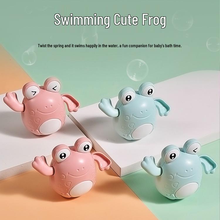 Douyin Baby Bath Toys: Wind-up Swimming Frog for Infants