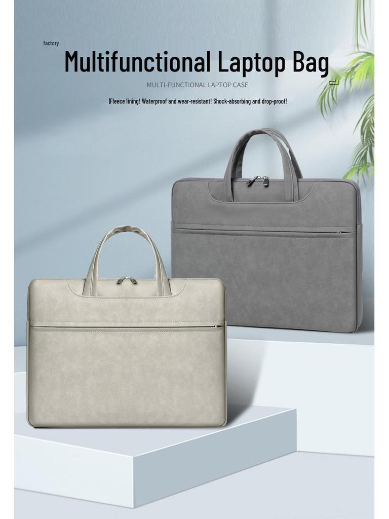 Damen Handtasche aus verschleißfestem PU-Leder: Tablet- & Laptop-Hülle, Leichte Umhängetasche
