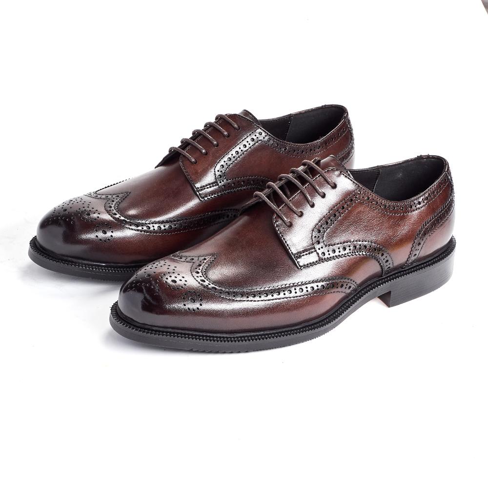 

Men s Pointed Toe Brown Brogue Oxford Shoes Casual Wedding Homecoming Formal Men s Footwear 46 коричневый