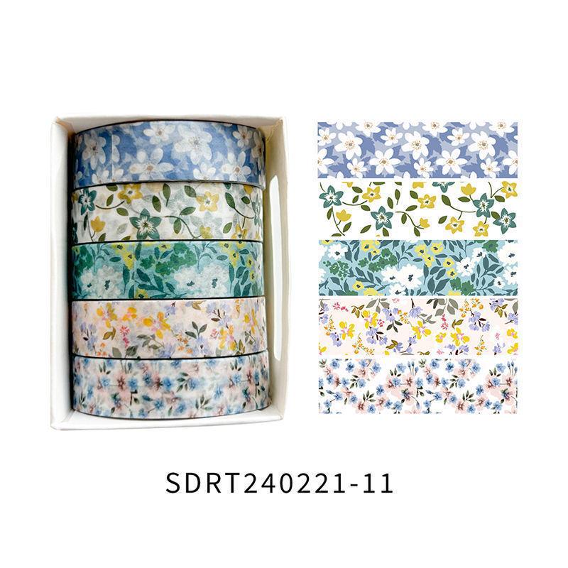 Spring Flower Romance Washi Tape - DIY Journal & Decorative Stickers, Self-Adhesive