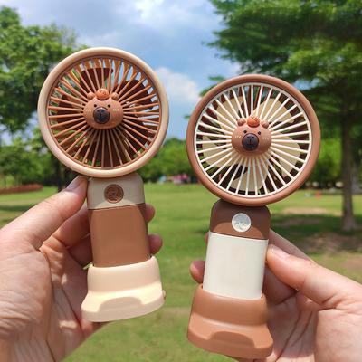 Ventilator portabil mini de buzunar cu capibara drăguță de desene animate, cu doc detașabil, ventilator de mână, ventilator mic cu încărcare USB pentru exterior, cadouri