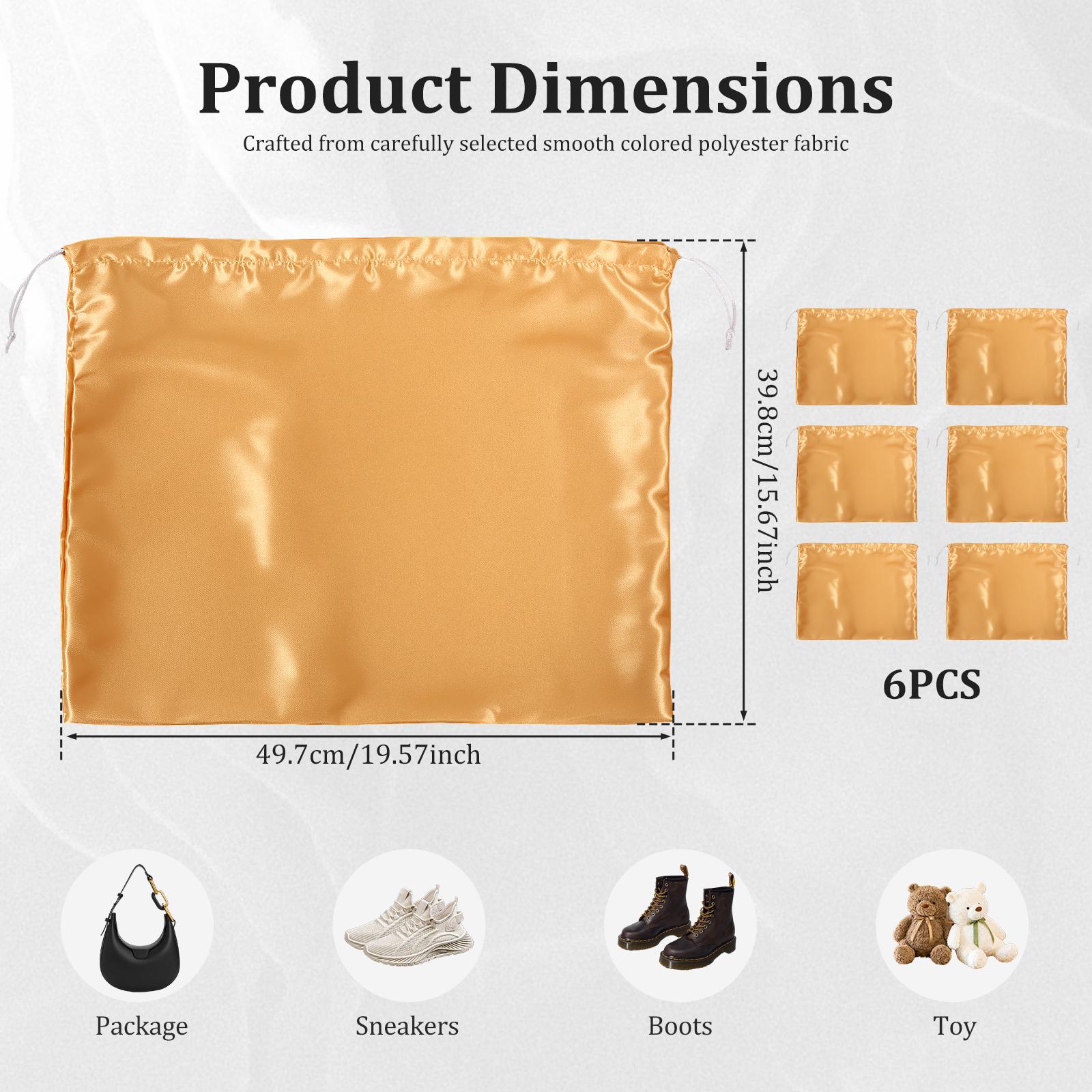 

6Pcs Handbag Dust Bag Silk Drawstring Storage Bag Portable Travel Breathable Dustproof Bag for Purse Backpack Sneaker Boot Toy