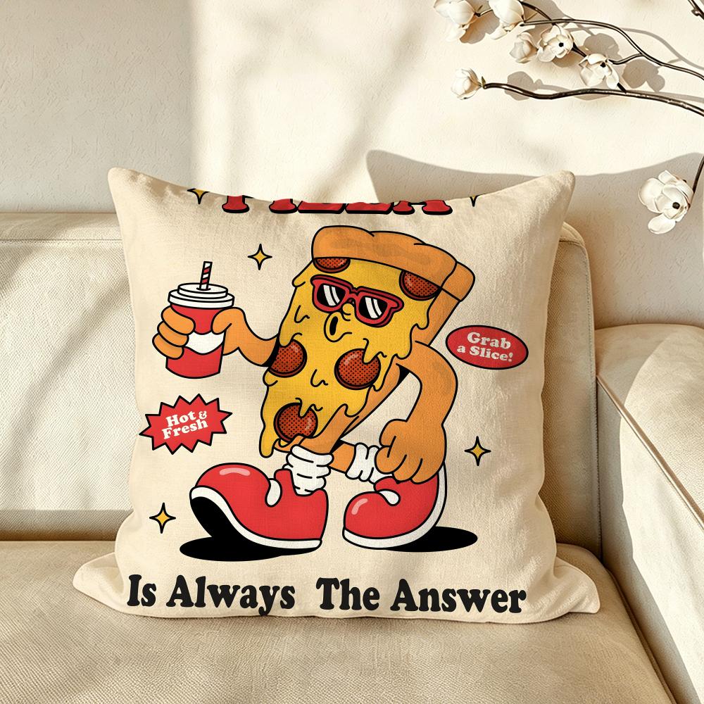 Food PPizzaHHut Cushion Cover Pillow Case Antidustmite Pillowcase Silky Short Plush Sofa Cushion Cover Hot