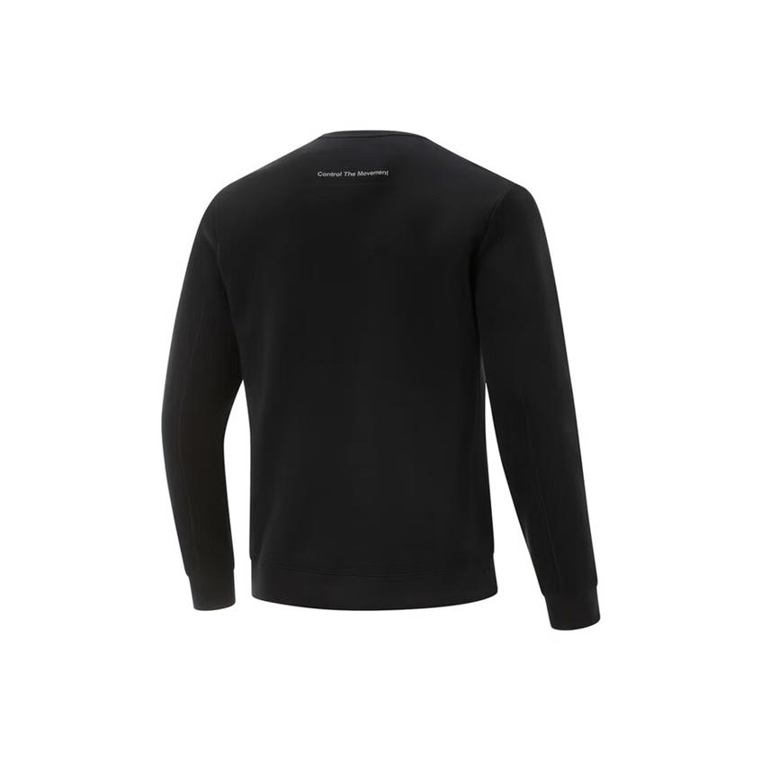 Li-Ning Solid Color Fashion Fitness Fleece Casual Versatile Long Sleeve T-Shirt Crew Neck Pullover Sweatshirt Men tops YTLV125-1