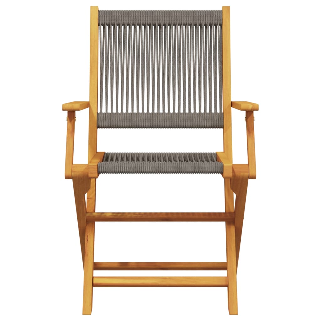Vidaxl 3-Cz. Bistro Furniture Set, Grey Polypropylene and Wood