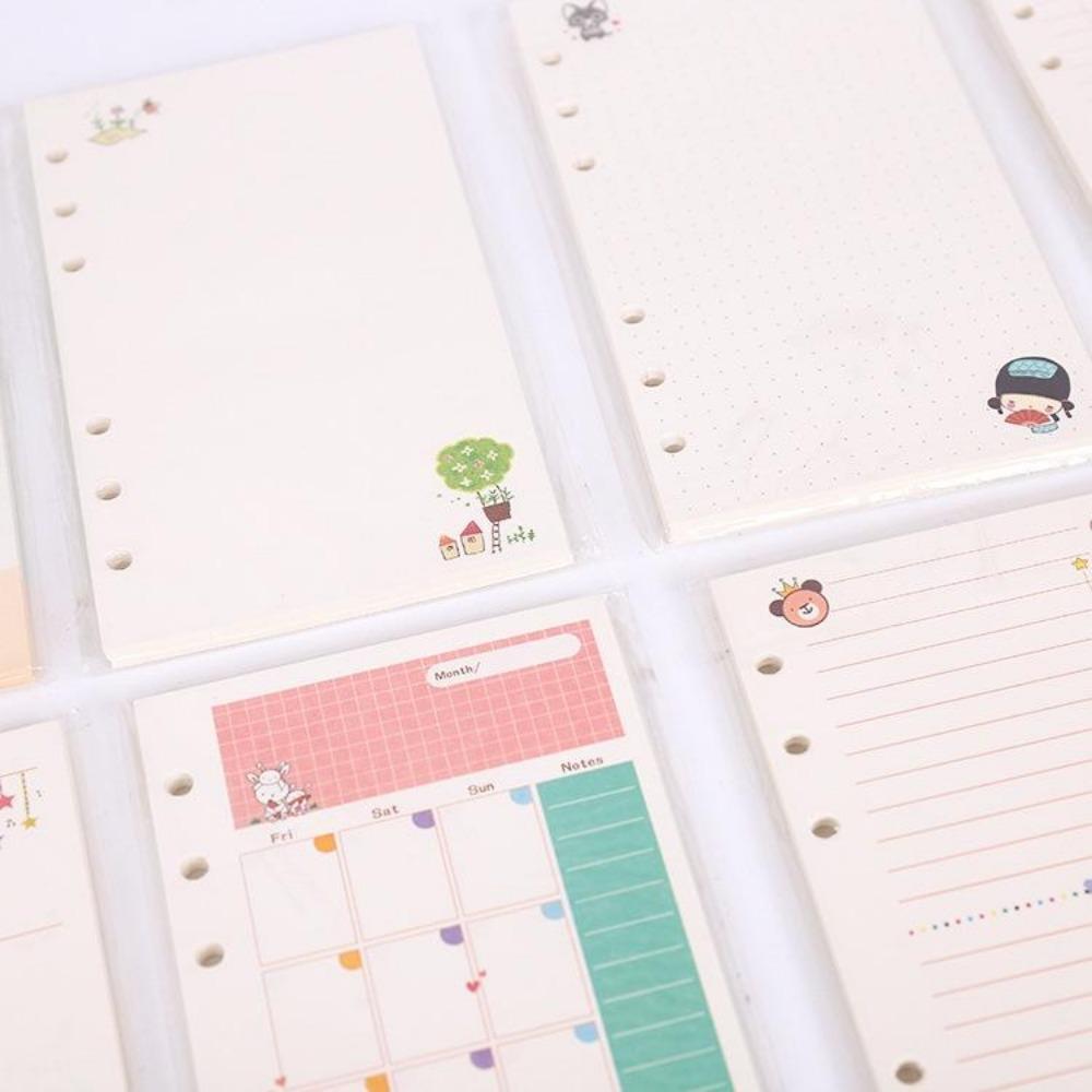 A6 Loose Leaf Notebook Paper Refill Spiral Binder Inner Page Filler Weekly Monthly Schedule Notes Printing Stationery Office School