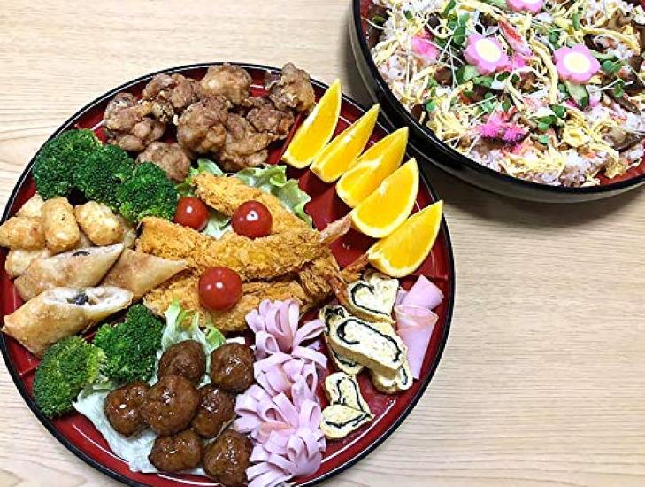 Sushi Made in with Rotating Sushi and 3 Rice Perfect for Parties Hand-rolled Set, Japan, Plate, Tub, Scoops, Lacquerware,