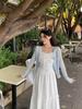 2026 White 'First Love' Sweet Spaghetti Strap Beach Vacation Dress