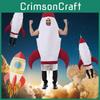 Fato Macacão Foguete para Adultos Halloween Cosplay Roupa Espacial
