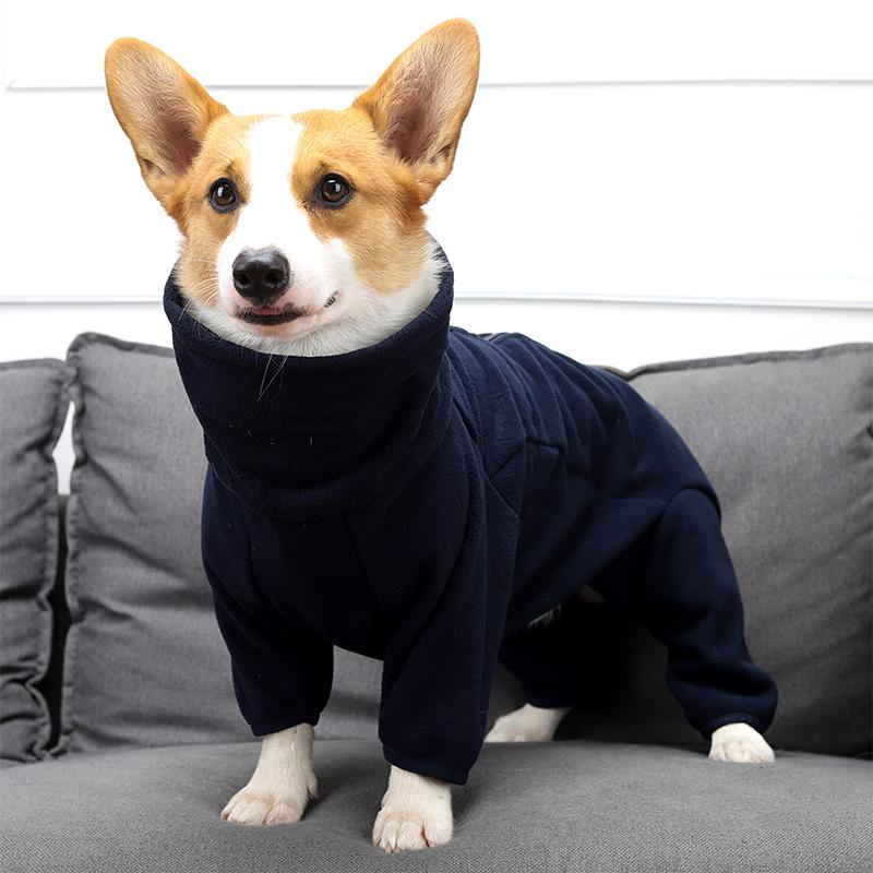 Dog Winter Coat Fleece Pullover Pajamas Pet Windproof Warm Thicken Flannel Jacket Cozy Small Large Dog Jumpsuit Sweatshirt
