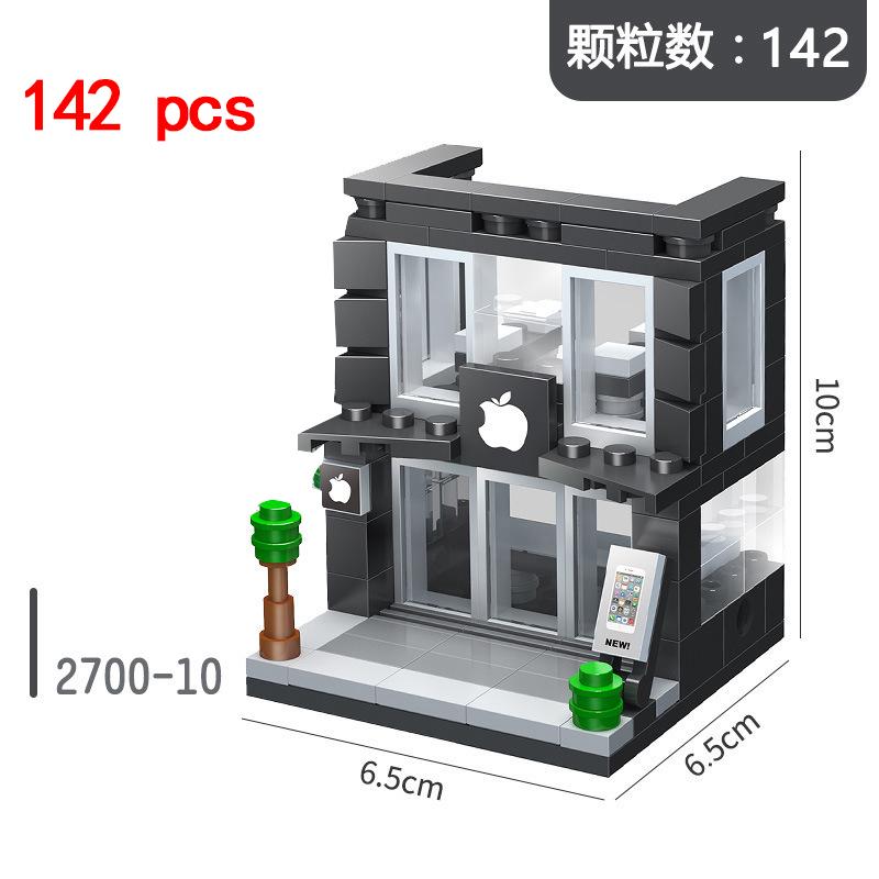City Miniature Views Mini Street Coffee Shop Model Building Blocks Kits Bricks Kids Toys Girls Boys Flower Food Retail Store