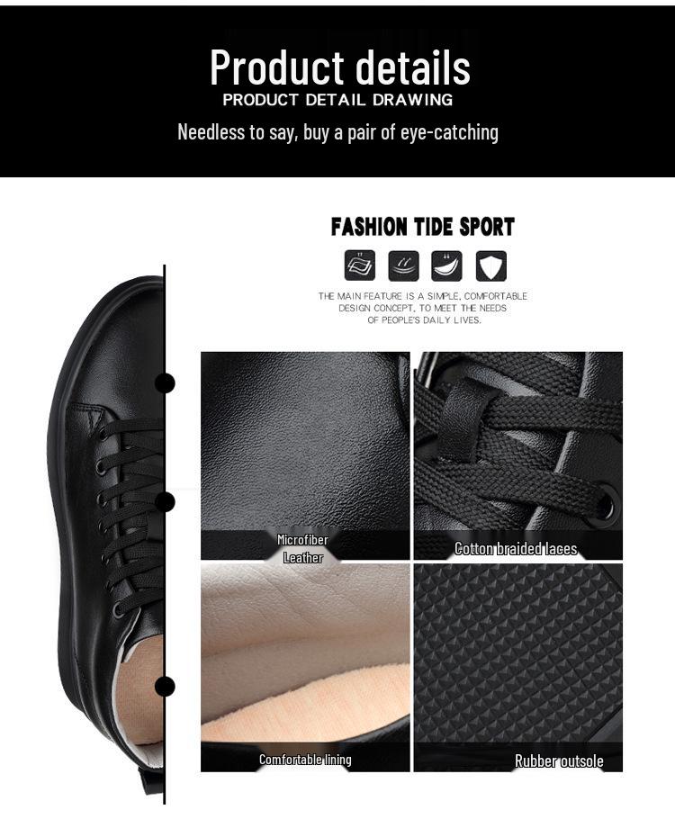 Summer Fashion 8CM Height Boost Men's Hidden Heel Korean Style British Trend Casual Skate Shoes