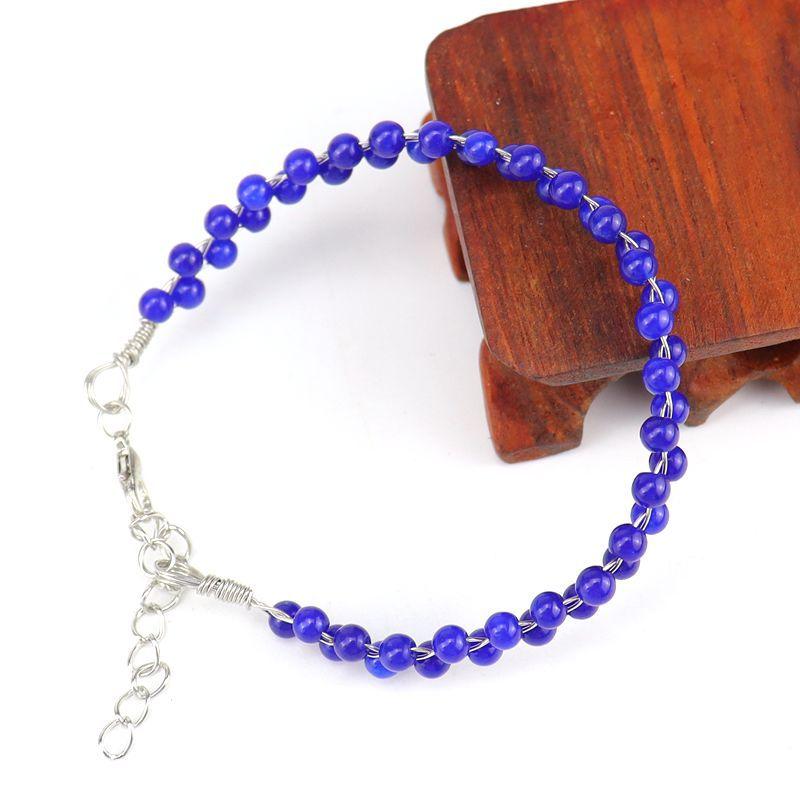 Hand-Woven Crystal Agate Bead Tiger Stone Amethyst Bracelet Bracelet, Adjustable B35
