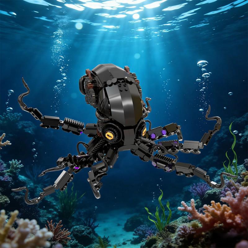 Obsidian Mecha Octopus Action Building Block Model - Treasure Hunt Edition