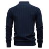 AIOPESON Luxury Striped Pullover Men Old Money Style Cotton Knitwear Thick Warm Zipper Winter Social Sweater Male