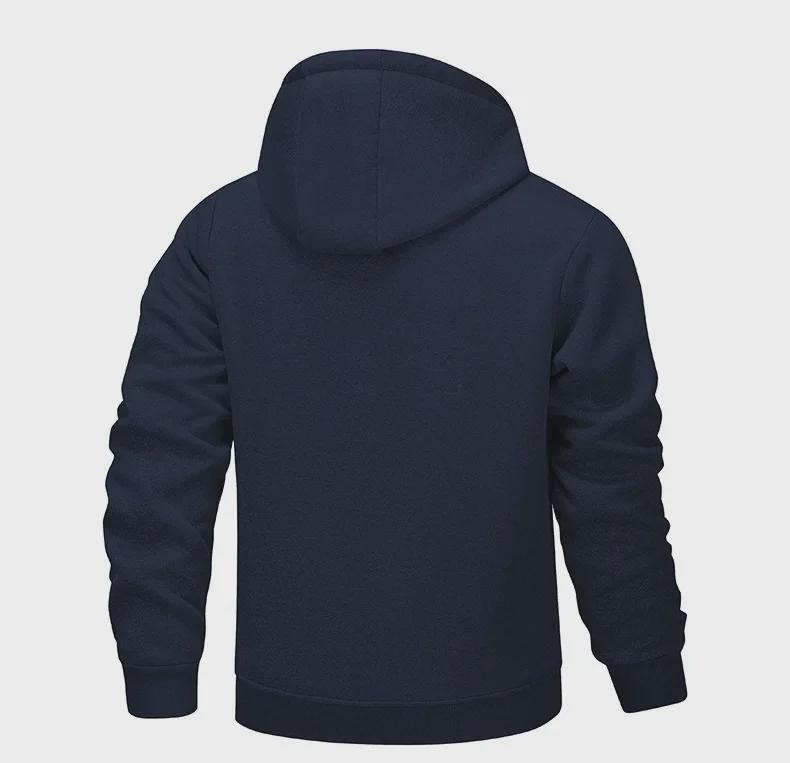 European Men's Lambskin Hooded Jacket - Warm, Windproof, Casual Autumn/Winter Wear