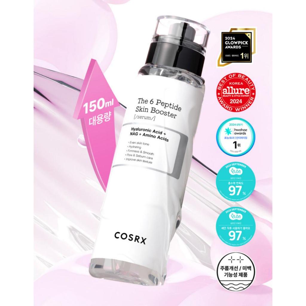 COSRX Advanced Snail 92 Cream 100ml + The 6 Peptide Serum 150ml Set (100% Authentic)