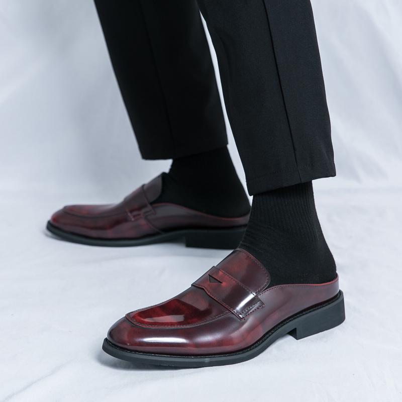 Luxury Brand Trend Green Men's Home Flat Shoes Office Business Casual Shoes Men's Leather Pointed Dress Shoes Free Delivery