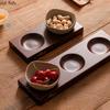Ceramic Snack Platter Wooden Pallet Snack Bowl Dessert Plate Fruit Plate Salad Bowl Dried Fruit Plates Candy Dish Pastry Plates