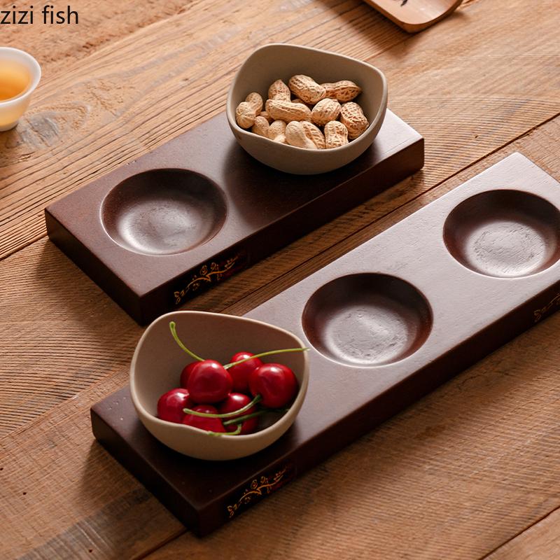 Ceramic Snack Platter Wooden Pallet Snack Bowl Dessert Plate Fruit Plate Salad Bowl Dried Fruit Plates Candy Dish Pastry Plates