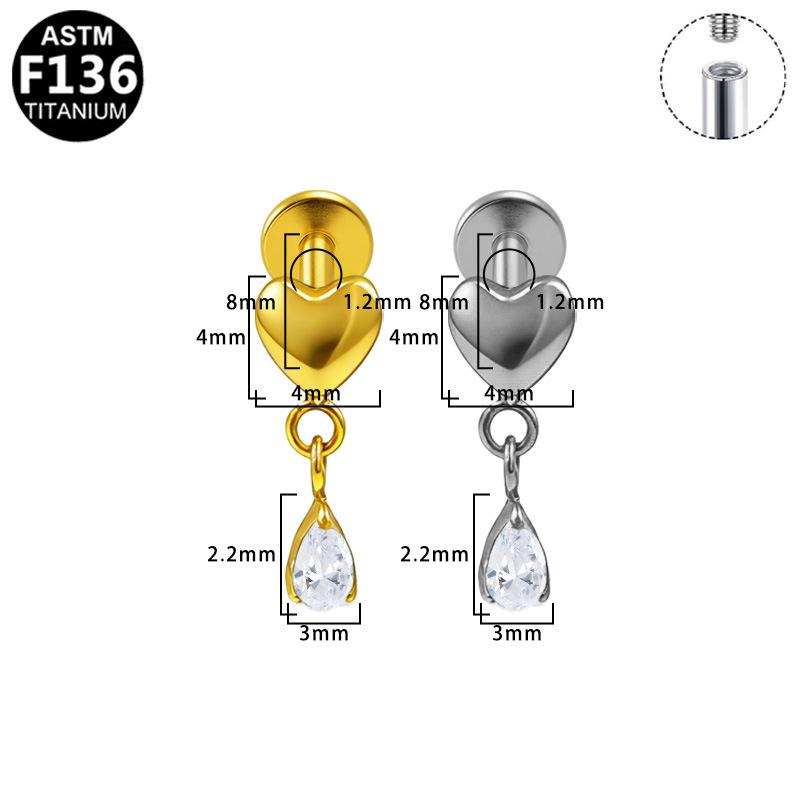 Gaibei European-American G23 Titanium Star Pendant 3D Stud Earrings for Ear Cartilage