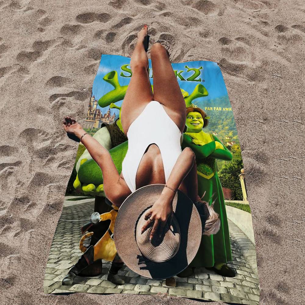 Classic Cute Cartoon S-Shrek Big Microfiber Beach Towels Quick Dry Towel Sand Beach Towels Pool Towel For Travel Swim Pool Yoga