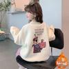 2025 Korean-Style Girls' Cartoon Bear Hoodie: Stylish Autumn/Winter Velvet Top