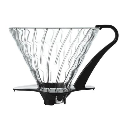 HARIO V60 זכוכית עמידה בחום שקופה טפטפת 03 ל-1~6 כוסות שחור VDGN-03-B