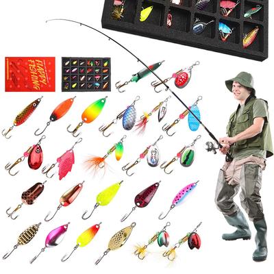 Fishing Advent Calendar 2025 24 Days Fishing Lures Set Christmas Countdown Calendar Xmas Fishing Gift for Men