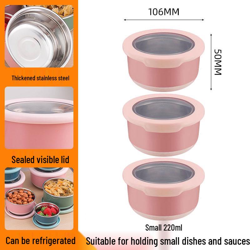 Stainless Steel Food-Grade Sealed Soup & Bento Bowl for Refrigerator