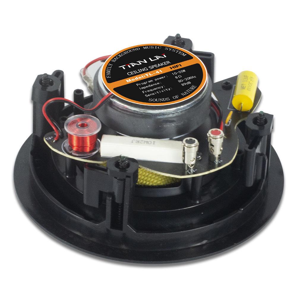 Tianlai 4" Ceiling Coaxial Speaker with Magnetic Cover and Crossover - Model TL-41.