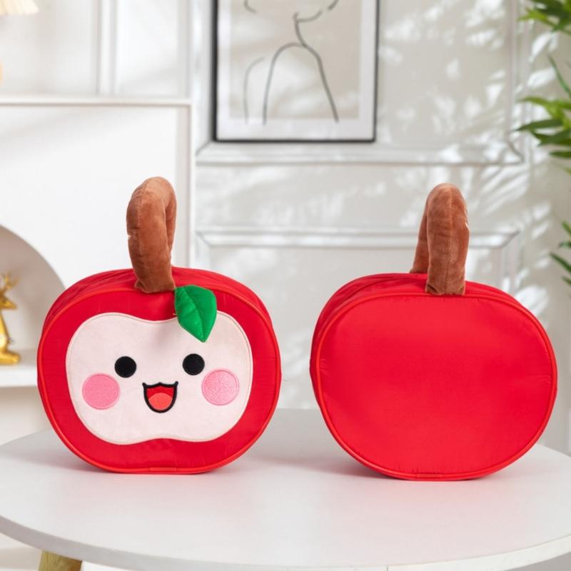 Polyester Water Resistant Apples Designs Bag Spacious Organizer for Organizing Makeup Sweets Travel Essential