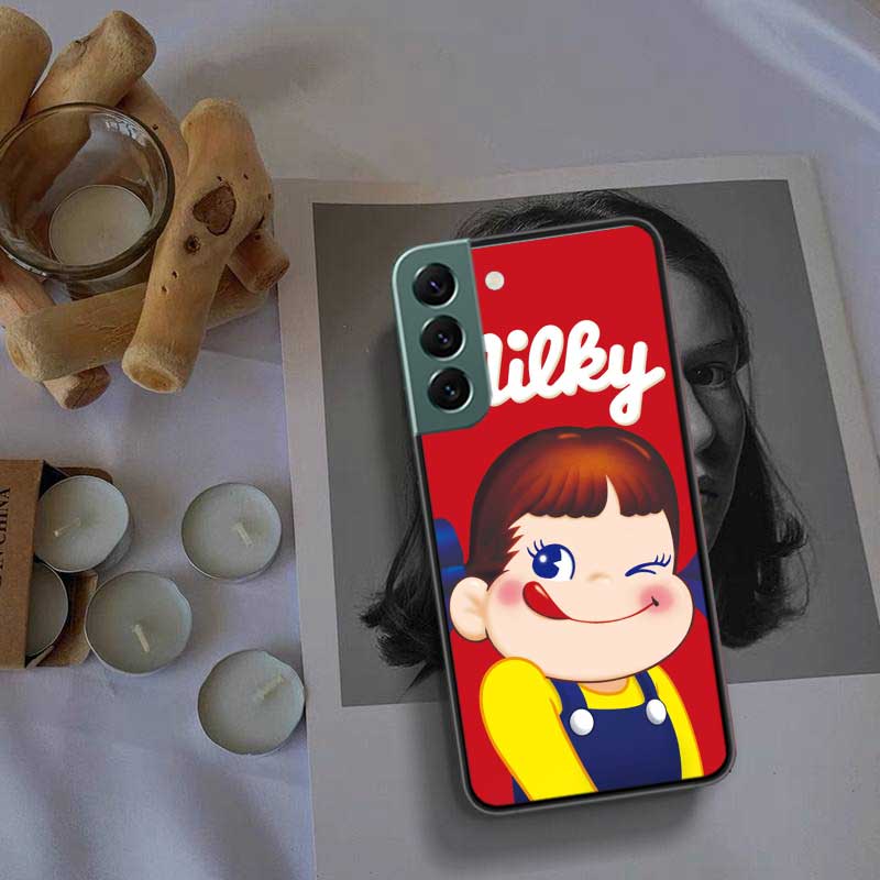 F-Fujiya M-Milky P-Peko C-chan Cartoon Phone Case For Samsung Galaxy S22 S25 Ultra S21 S10 Plus S26 Edge S20 S23 S24 FE Cove