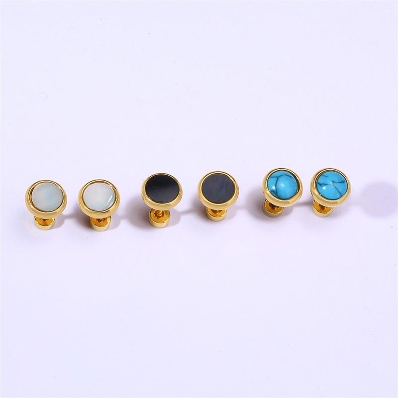 Vnox Mini Ohrstecker für Damen Goldfarbe Edelstahl Mädchen aretes Bunte Accessoires
