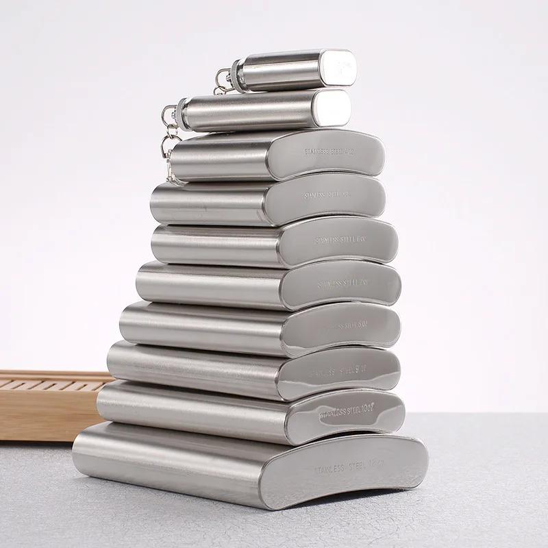 Edelstahl Flachmann 1-10 Unzen mit Deckel Whisky Tragbare Flasche Alkoholbehälter Outdoor Wandern Verdicken Weinflasche U-Form