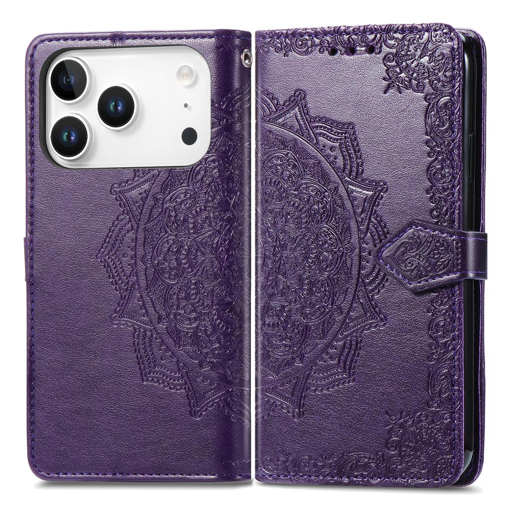 For iPhone 17 Pro Max Case Wallet Mandala Flower Leather Phone Cover Stand View