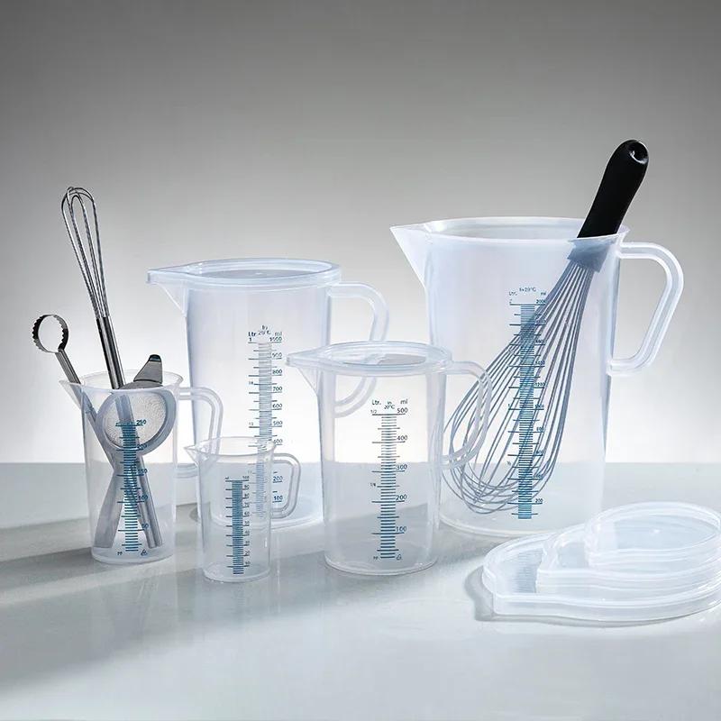 SHIMOYAMA Plastic Graduated Measuring Cup Kitchen Baking Liquid Measure Jug Cup Container Transparent Pour Spout Mixing Cup Tool
