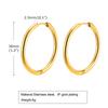 Wind stainless steel geometric large plain ring earrings plated with 18k gold simple earrings women's multi-specification 2mm, 4mm