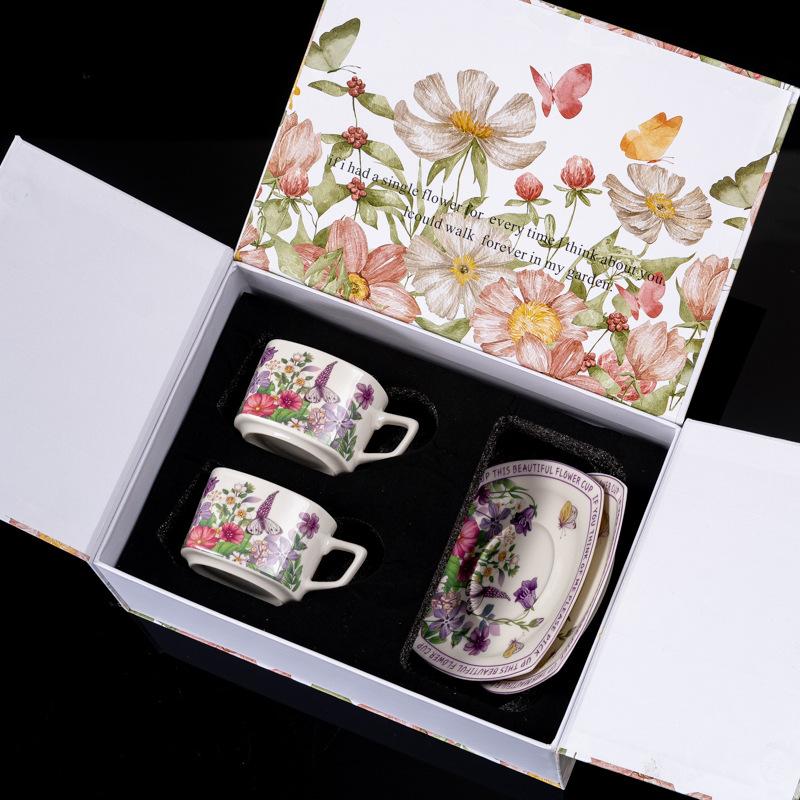 Original Designer Ceramic Cups And Saucers Direct Sales Afternoon Tea Coffee Cup Set Cup And Saucer Gift Box Gift