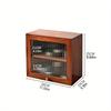 1pc Double Layers Cosmetic&food Wood Storage Cabinet with Transparent Glass Flip Cover,retro Bedroom&kitchen Desktop Collect Rack.