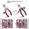13/24Pcs Diy Tool Kit For Women Mini Home Toolbox Set With Hammer Pliers Wrench Screwdriver Basic Starter Tools