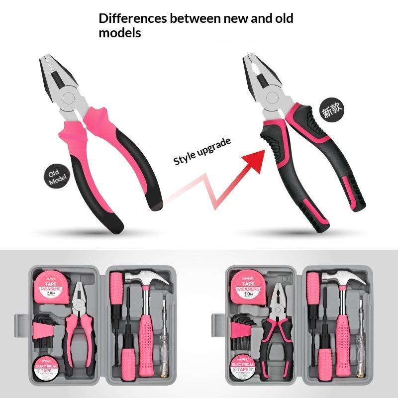 13/24Pcs Diy Tool Kit For Women Mini Home Toolbox Set With Hammer Pliers Wrench Screwdriver Basic Starter Tools