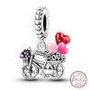 925 Silver Motorcycle Sports Car Bicycle Charms Pendents Fit Qikaola Original Bracelets Fine DIY Birthday Jewelry Gifts